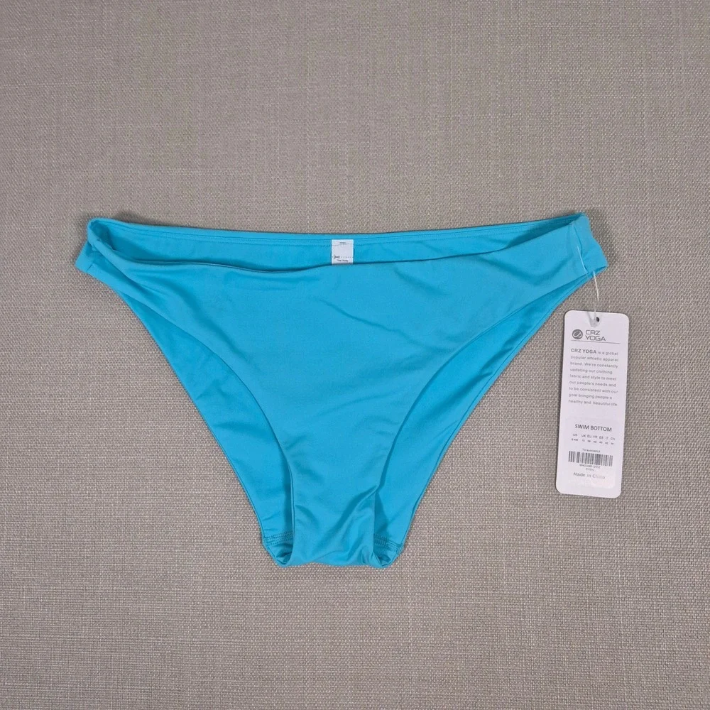 CRZ YOGA Women Turquoise Low Waisted Swim Bottom‎ Bikini RY006 Size S 4/ 6 NWT